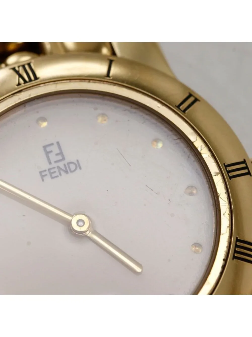Fendi Gold Plated Quartz Analog Display Boys Ivory Dial Watch